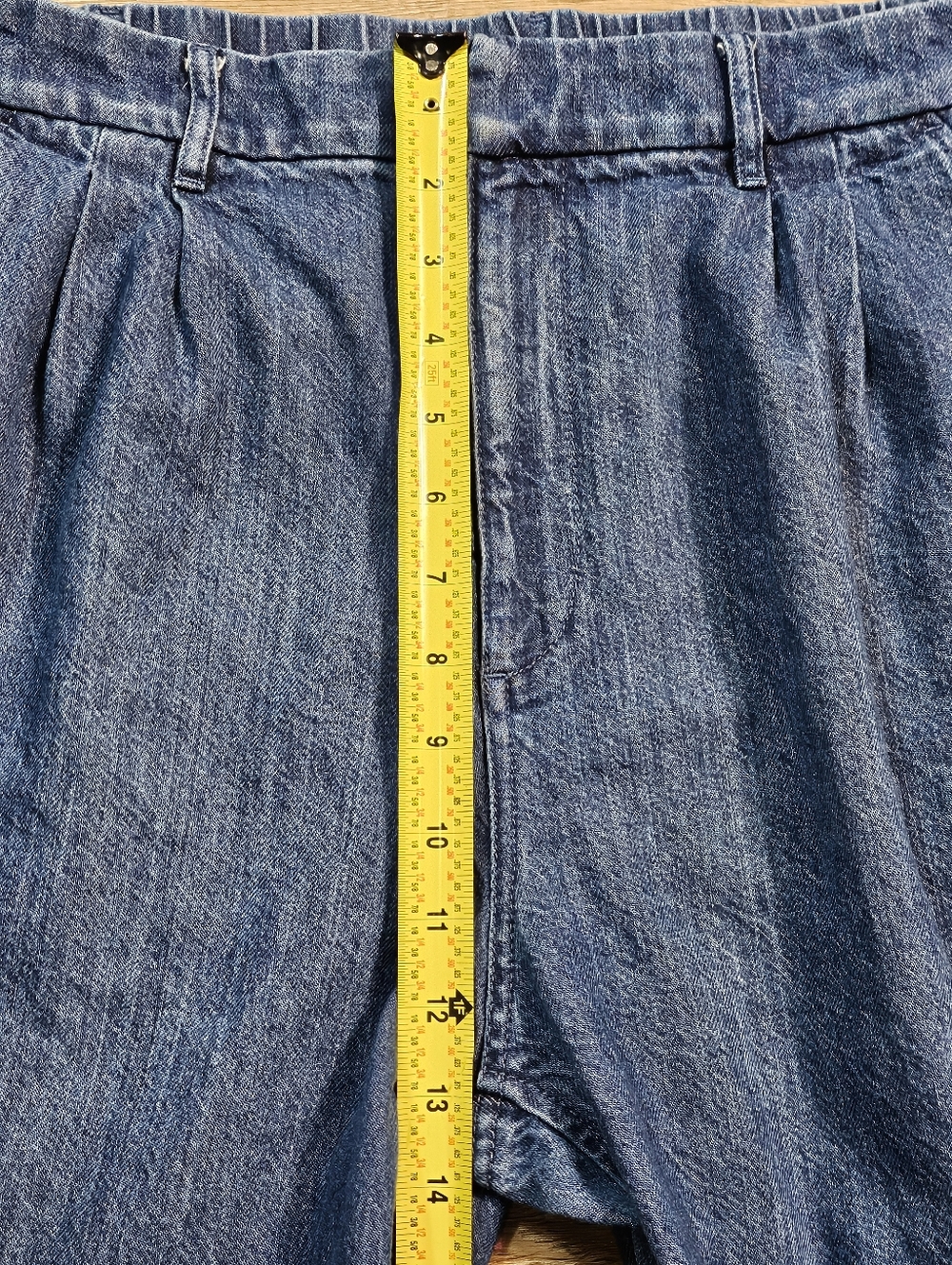 Gap 365 Medium Wash Denim High Rise Pleated Elastic Waist Wide Leg Trouser Jean - Picture 14 of 16